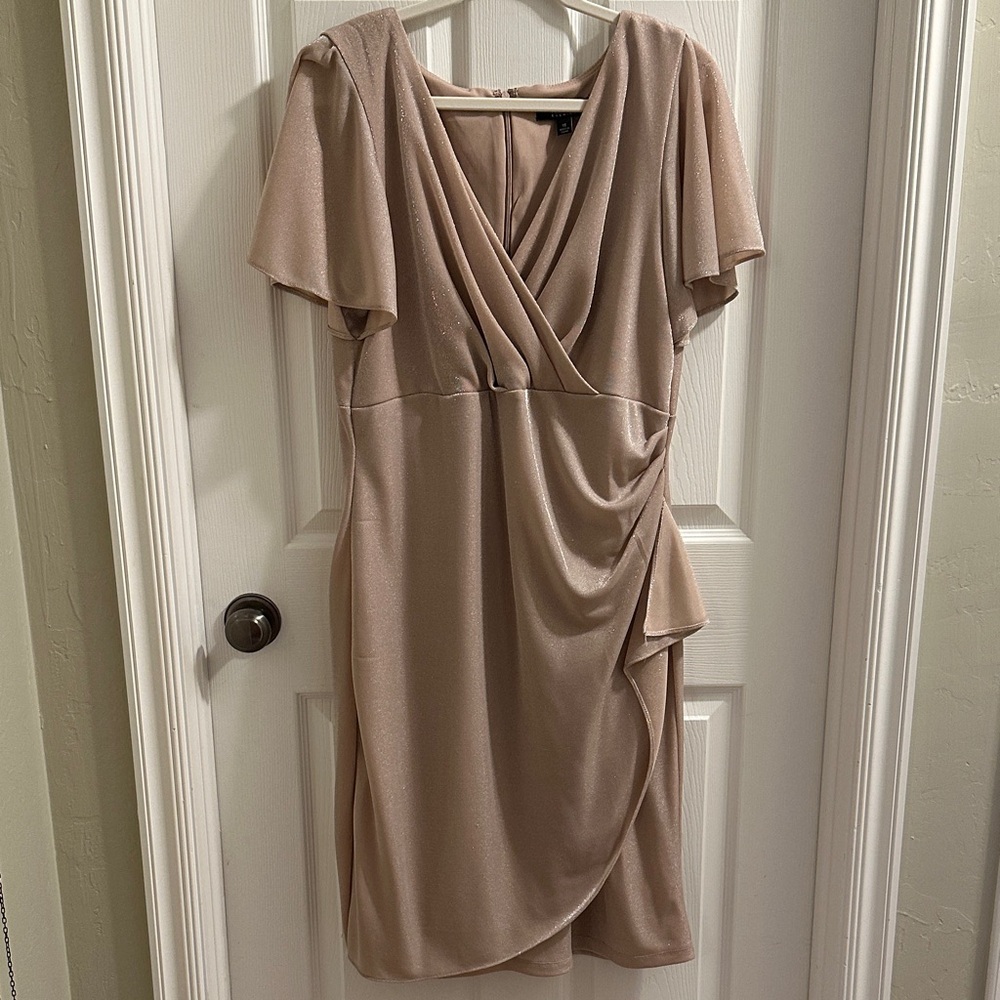 Elegant light pink sparkly Wrap Dress
